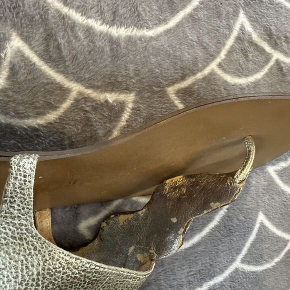 Naughty Monkey Tan Leather Open Toe Thong Sandals Women's Sz 9.5 - Picture 14 of 15